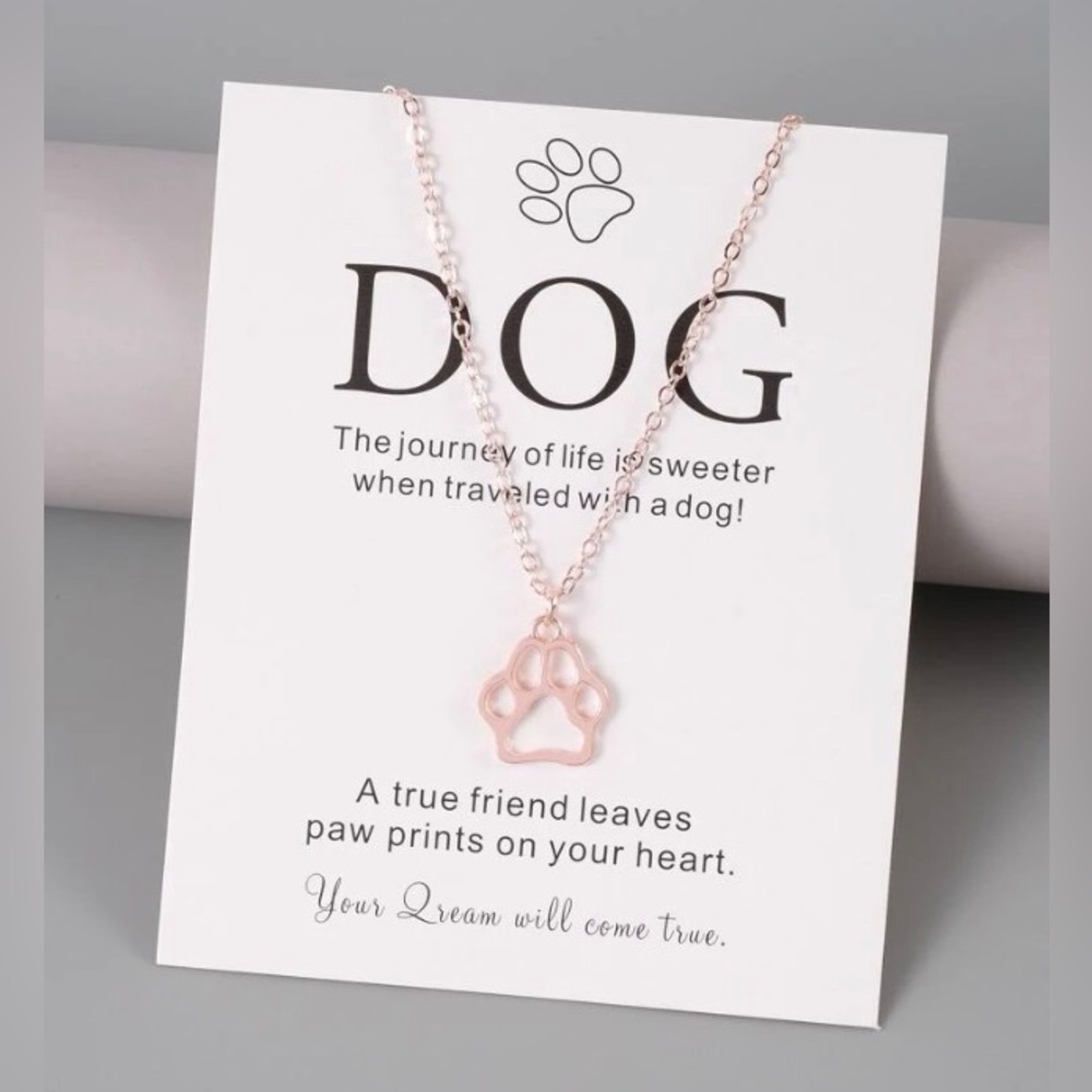 Rose Gold  🐾 Paw Print Necklace NWT